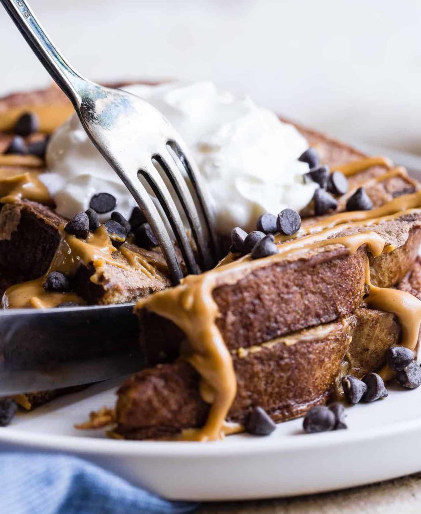 Chocolate Peanut Butter Healthy High Protein French Toast