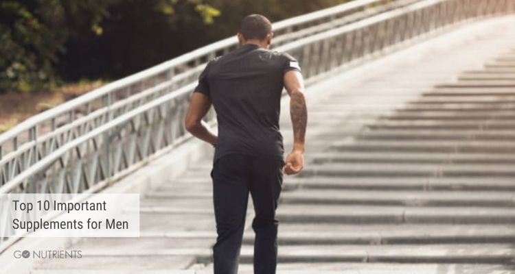 Top 10 Important Supplements for Men - Photo of man running up outside steps