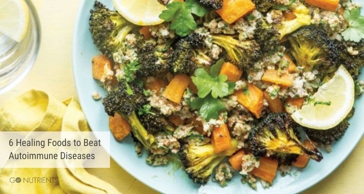 6 Healing Foods to Beat Autoimmune Diseases - Image of a plate full of cooked vegetables. 
