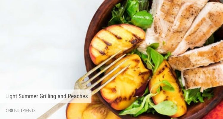 Light Summer Grilling and Peaches go hand-in-hand.  Savory and sweet outside on the grill while enjoying friends and family.  